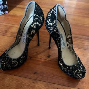 Lace jimmy choo peep toes